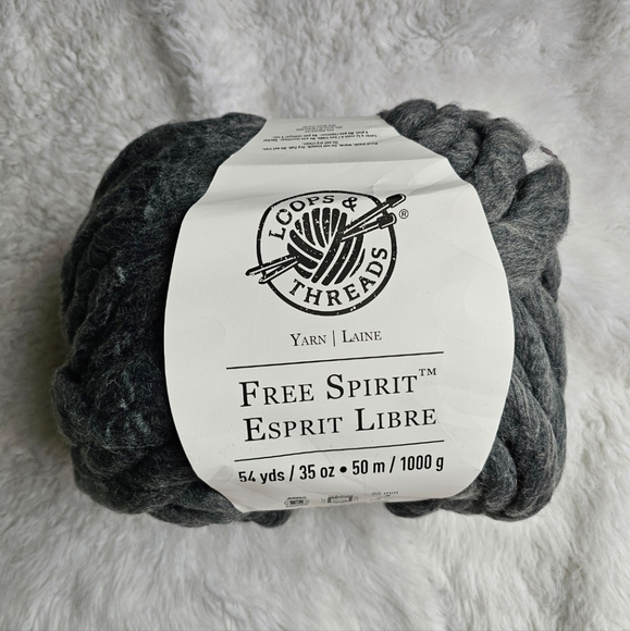 NIB Loops and Threads Free Spirit Yarn | Charcoal - Picture 2 of 3